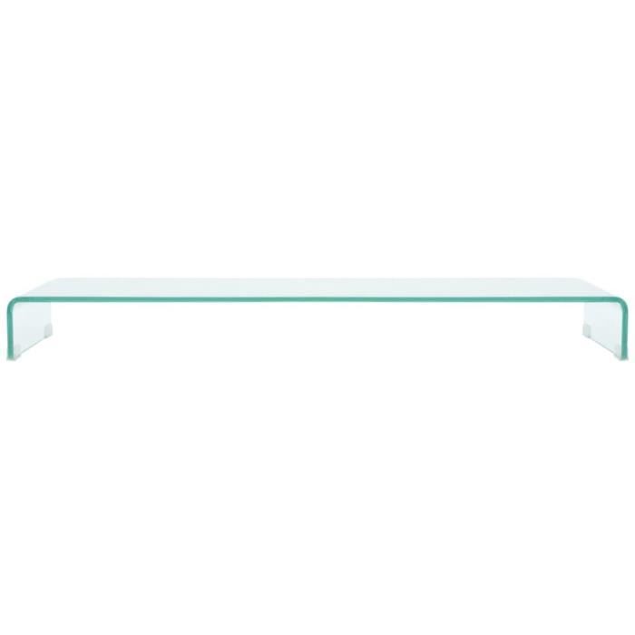 VidaXL Meuble TV/ de moniteur 120 x 30 x 13 cm Verre Transparent
