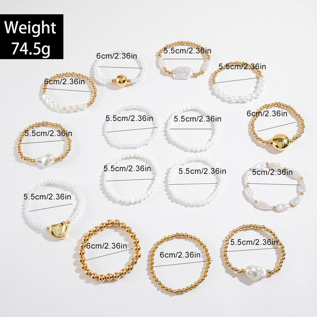European And American Fashion Love Imitation Multi-Layer Pearl Bracelet Set Temperament Advanced Sense Beaded Ins Style