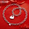 925 Sterling Silver Fashionable and Simple Heart Necklace - Banquet Gift Jewelry