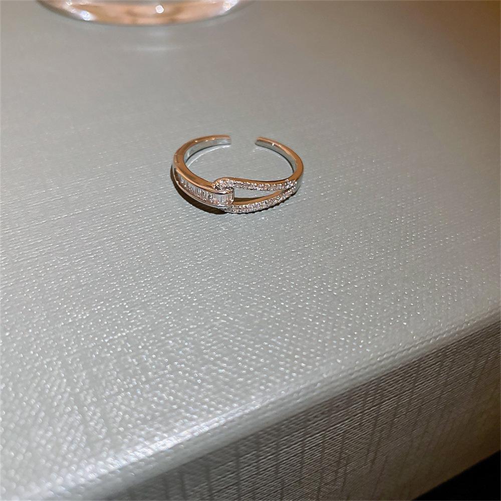 Over 120 Styles Korean style zircon diamond ring women's 925 sterling silver spring and summer niche light luxury high-end index finger ring open ring