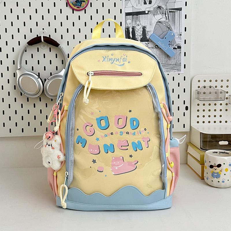 Young Girl Cute Transparent Schoolbag for Men and Women with High Value  Large Capacity  Light Weight and Multi Functional Shoulder Bag.