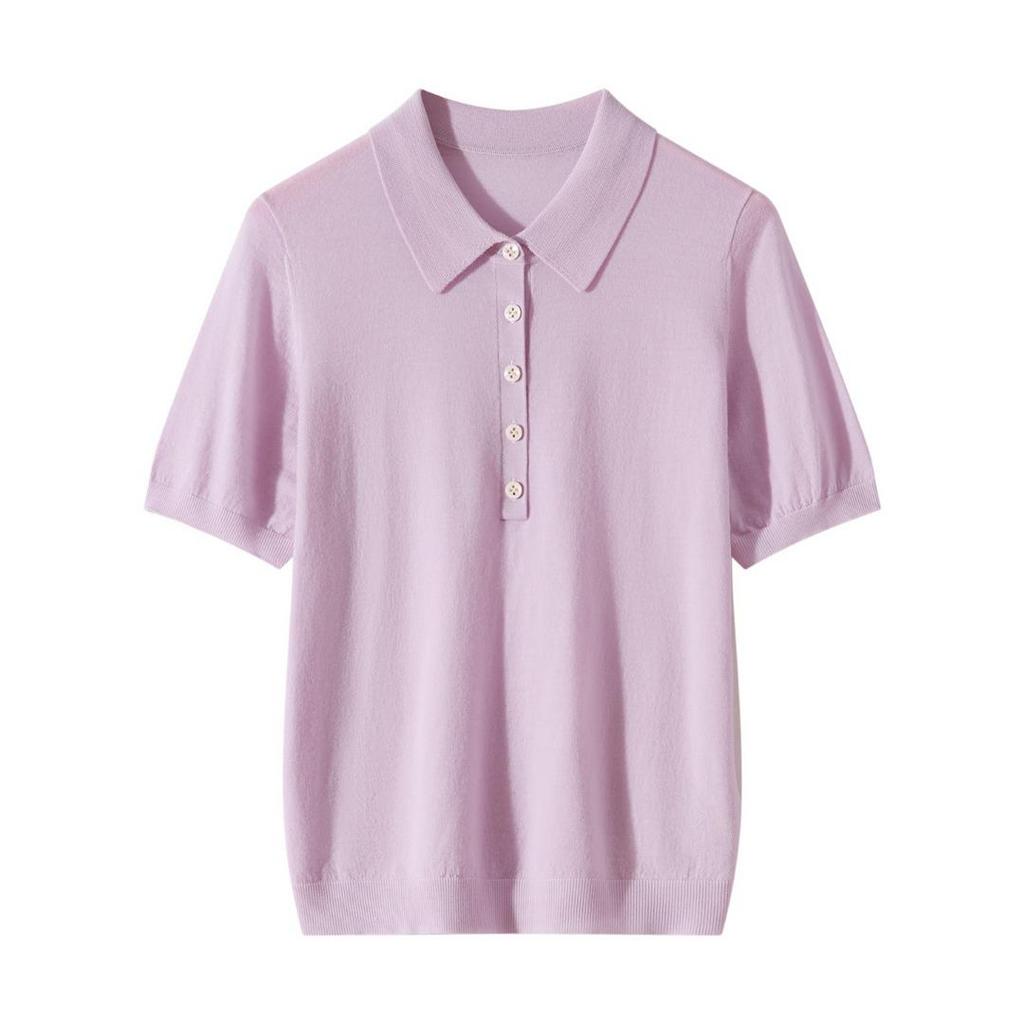 Women's Superfine Wool Knit Vest POLO Shirt