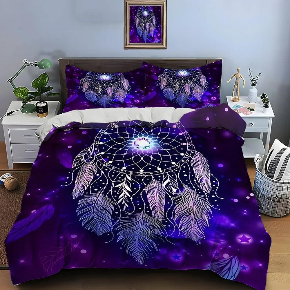 Fantasy Dream Catcher Print Bedding Set Duvet Cover 1 Duvet Cover 1/2 Pillowcases Adult and Kids Bedding Set Luxury