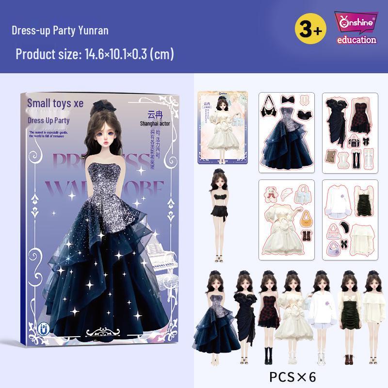 

Магнітна лялька-головоломка для одягання принцеси: Наклейки змін моди для дівчат Yun Ran