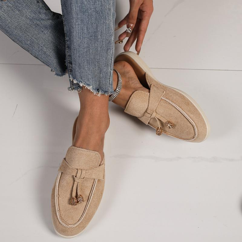 Women's Spring New Women's Wrap Head Half Drawback Wearing One Pedal Muller Lazy Shoes Casual Half Drawback