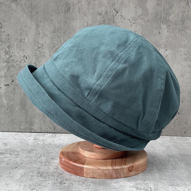 Japanese Light And Breathable Cotton Big Eaves Curled Sun Hat Children Summer Cap Ins Sun Protection Bucket Hat