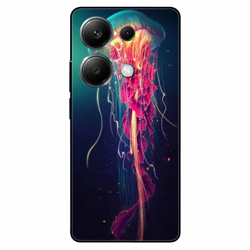 For Redmi Note 13 Pro 4G Case Global Silicon Fashion Space Wolf TPU Painted Coque Funda for Xiaomi Redmi Note 13Pro 4G Cover Redmi Note 13 Pro 4G