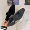 Fashion Warm Fleece 3CM Women Mary Jane Shoes Fashion Crystal Buckle 2025 Spring Wedding Party Female Shoes