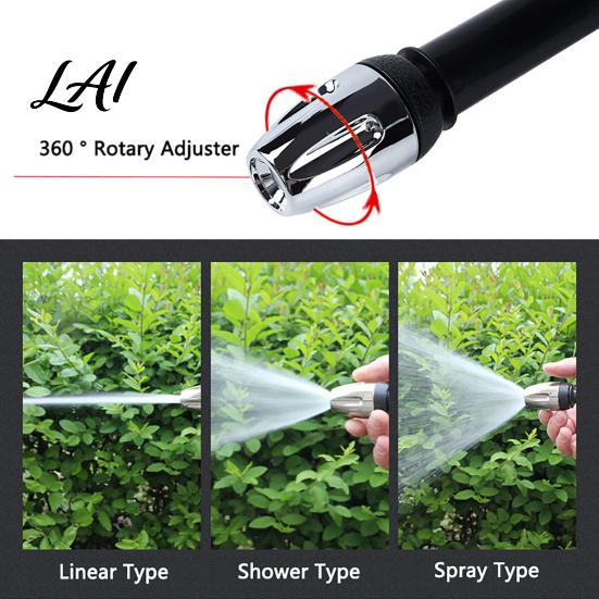 Water Flow Control Nozzle Garden Hose with Foam Cannon 3 Spray Modes High-Pressure Detachable Nozzle Heavy Duty Booster for Car Washing Outdoor