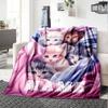 Cute Kitten Nestled In Soft Blanket Home Customize Your Name Blankets Comfortable Soft Lightweight Allseason Multiuse Blanket Perfect For Picnic Sofa
