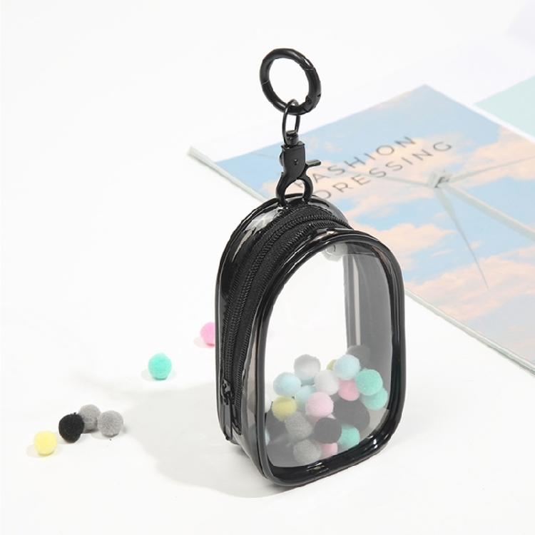 Clear PVC Miniature Doll Storage Bag Transparent Figure Display Bag with Keyring For Travel And Shopping Trips