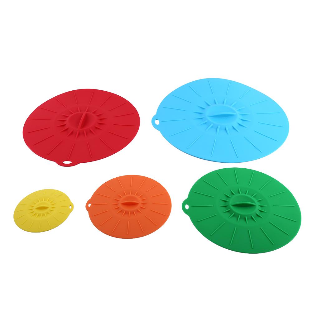 5 Size Silicone Suction Seal Lid Set Bowl Cup Cap Microwave Food Storage Sealing Cover New