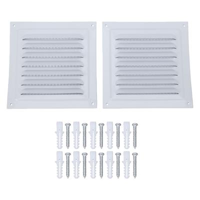 2PCS Air Vent Cover White Color Aluminum Mesh Square Shape Ventilation Register Cover for Attic Garage Ceiling