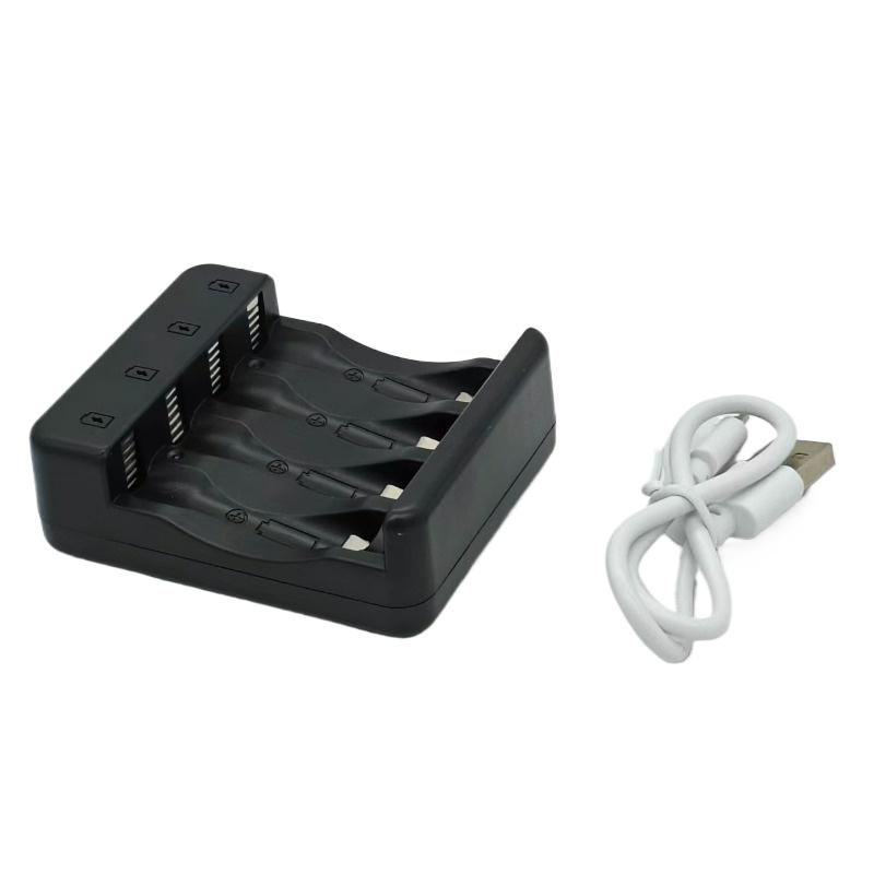 4-Slot Intelligent Rapid Charger with LED Indicator Lights Lithium-ion Battery Charger for Rechargeable Lithium-ion Batteries