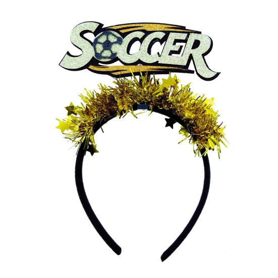 2026 Soccer Match Headband, Elastic Black Headband for Adults And Kids, Non-Slip Glitter Football Game Fan Headwear. Soccer Goal Party Accessory