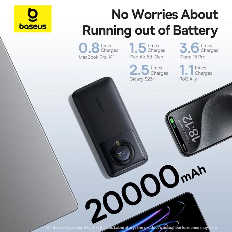 Baseus Nomos Notebook Power Bank Comes with a 20000mAh 65W Fast Charging Power Bank and a Large Capacity Portable Power Bank