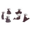 7PCS Cowhide Musical Instrument Keychains Mini Guitar Violin Horn Bass Piano Harp Keyring Set