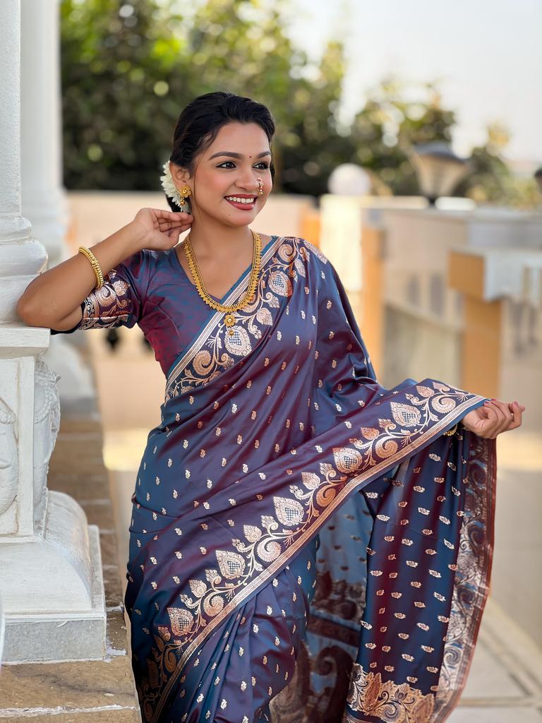 Banarasi Silk Saree for Women | Rich Zari Woven Traditional Designer Saree | Wedding, Party & Festive Wear | Unstitched Blouse