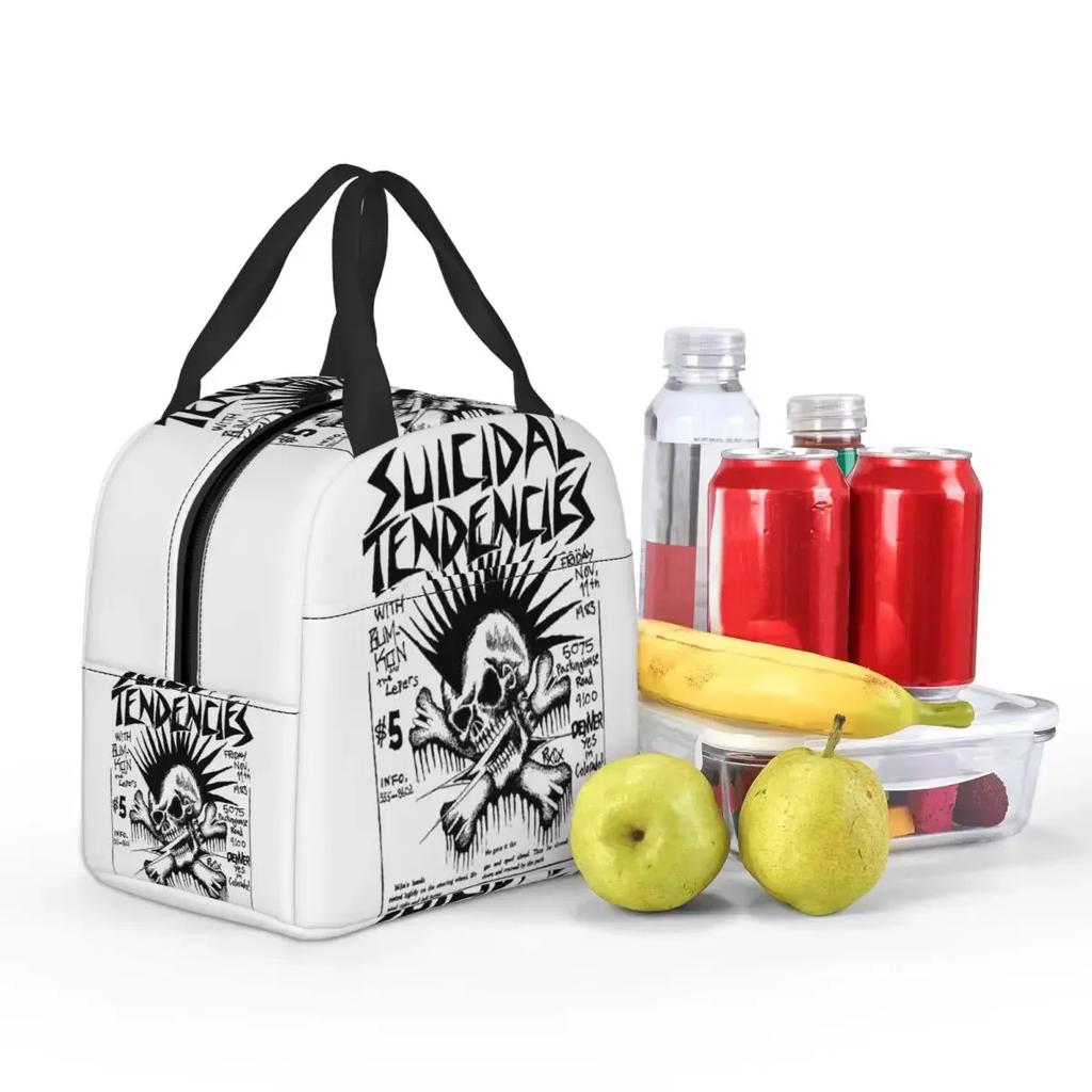 Suicidal Tendencies Music Band Insulated Lunch Bag for Women Kids Portable Food Boxes Thermal Lunch Box Tote