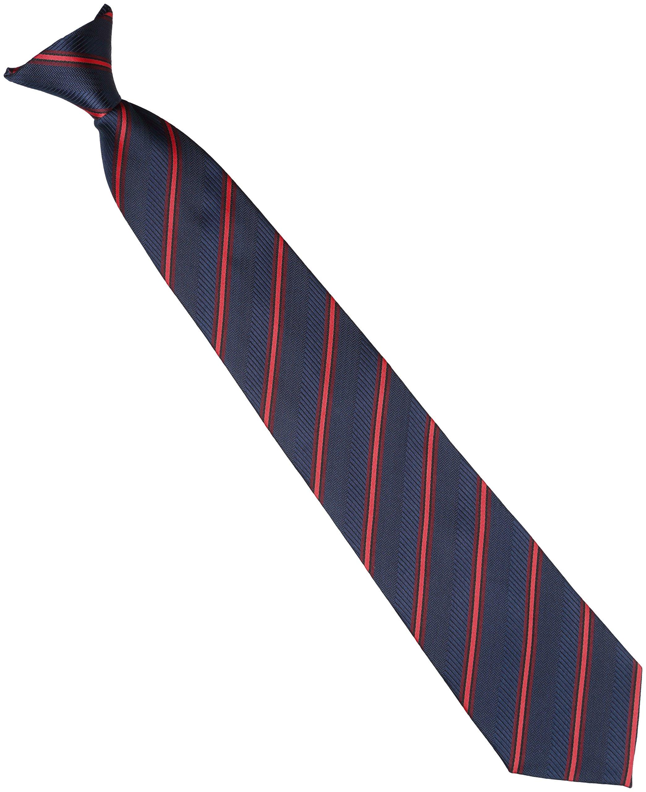 

[KnotKnot] One-touch necktie 018493-20000-2917 01 Navy base, red stripe FREE
