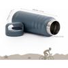 GRANDTIES Premium Vacuum Insulated Water Bottle, Stainless Steel Wide Mouth, 709ml - Includes Two Lids & Easy-to-Clean Large Opening (Stone Gray)