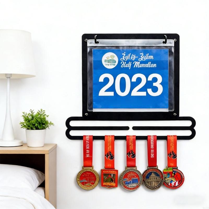 Medals Hanging Holder Wall Mounted Medals Hanger Sport Medals Display Rack for Gymnastics Race Soccer Swim Running M4YD