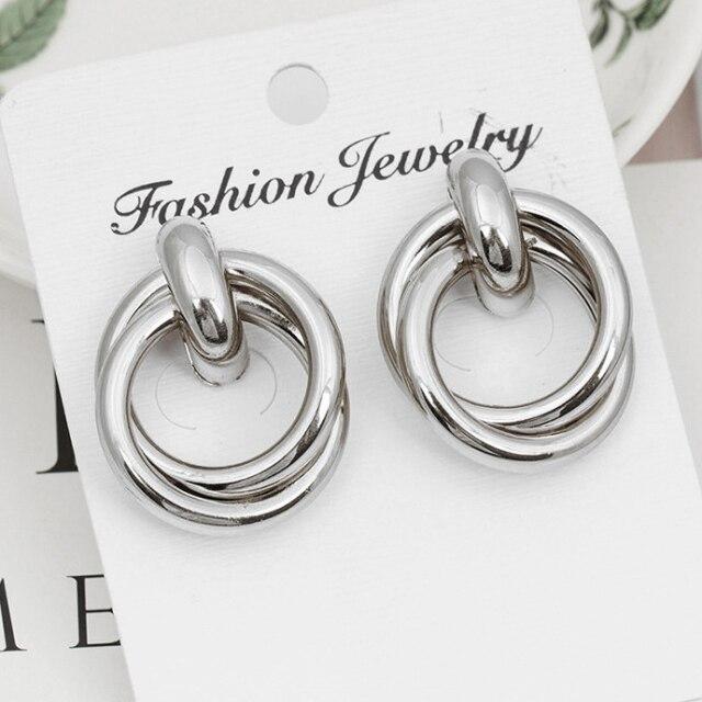 50 мм большие золотые серьги-кольца минималистичные толстые трубчатые круглые серьги для женщин цинковый сплав модный хип-хоп рок