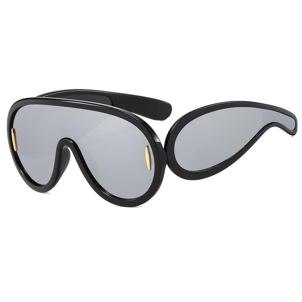 One-Piece Large Rim Sunglasses Men's Wide Leg Sports Sunglasses