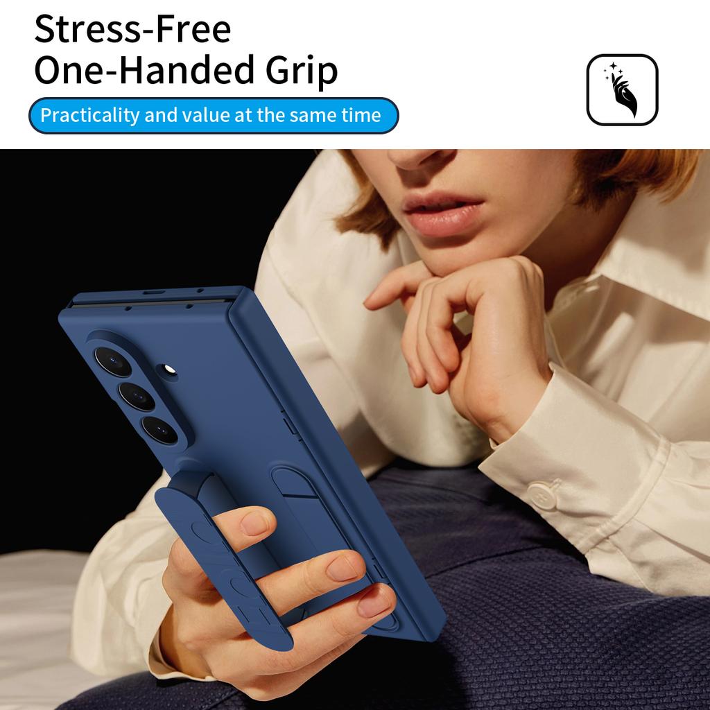 Pro pouzdro Samsung Galaxy Z TriFold 5G s tvrzeným sklem Silikonový náramek Stojánek PC kryt telefonu