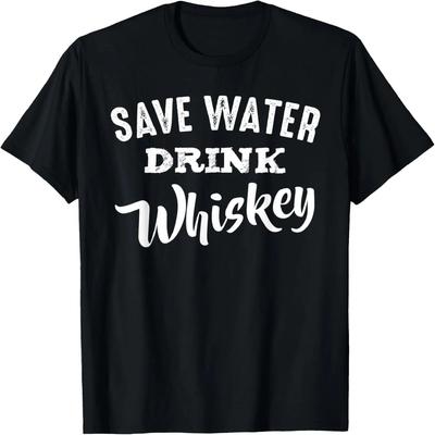 Save Water Drink Whiskey Vintage Retro Funny Sayings Quotes T-Shirt