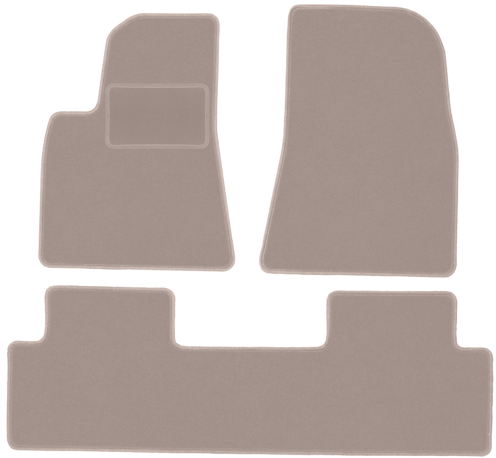 Beige velours vloermatten voor: Tesla Model 3 sedan (2017-)