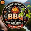 Funny BBQ Grill Metal Wall Art Sign Decor for Man Cave