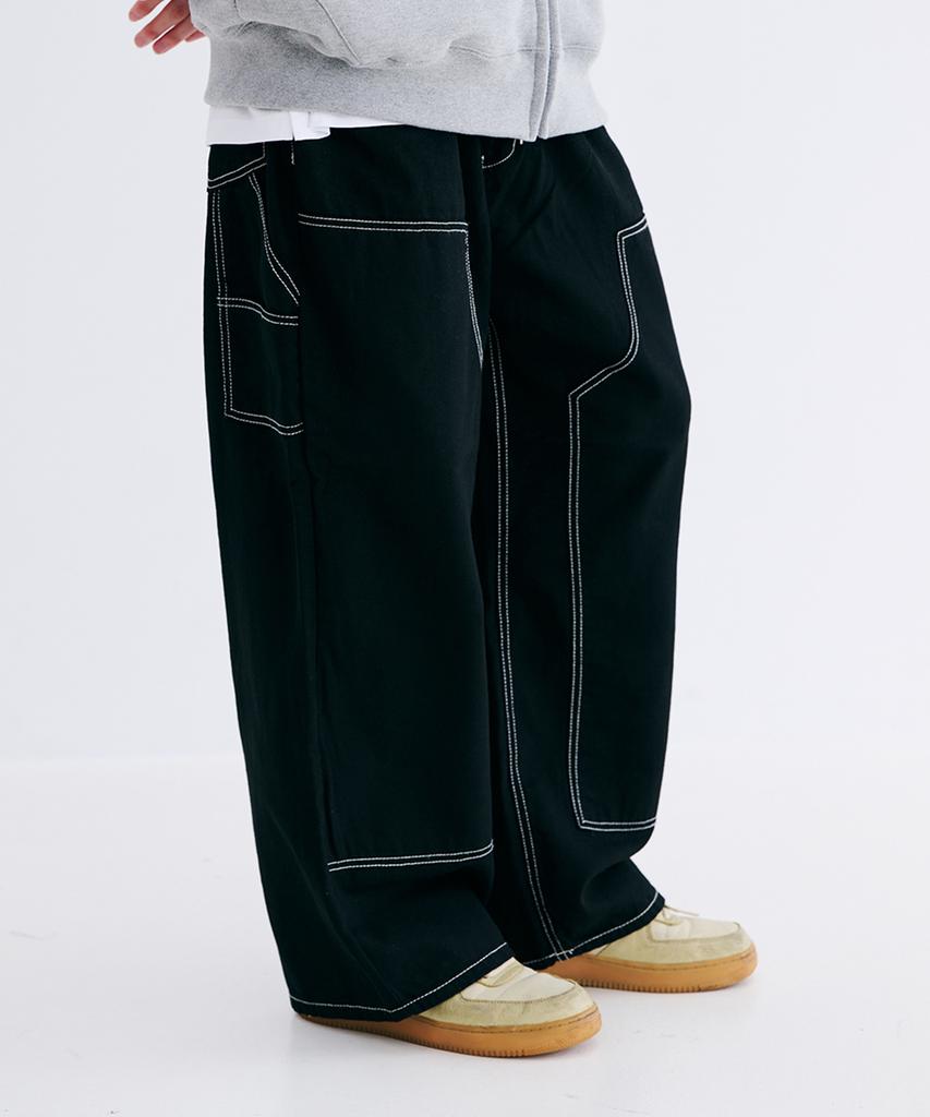 Bieseulaebis Work Wide Fit Oxford Pants Black