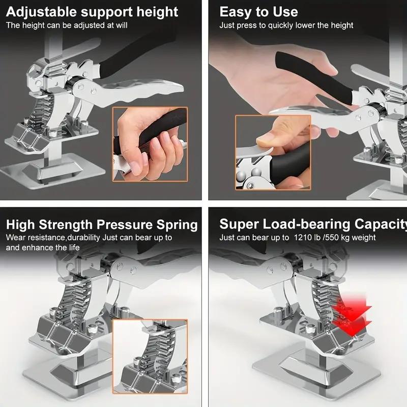 2/1PCS New Labor Saving Arm Board Jack Cabinet Lifter Tile Height Adjusting Lifter Multifunctional Anti-Slip Hand Lifting Tool