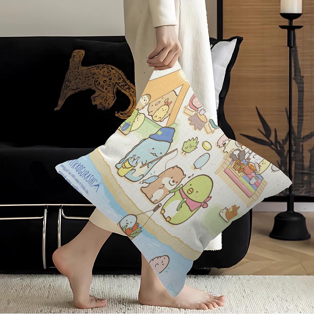 Kawai Sumikko Gurashi Personalized Pillow Cover Kids Bedroom Wild Party Decor Pillowcase Kid Birthday Shower Gift
