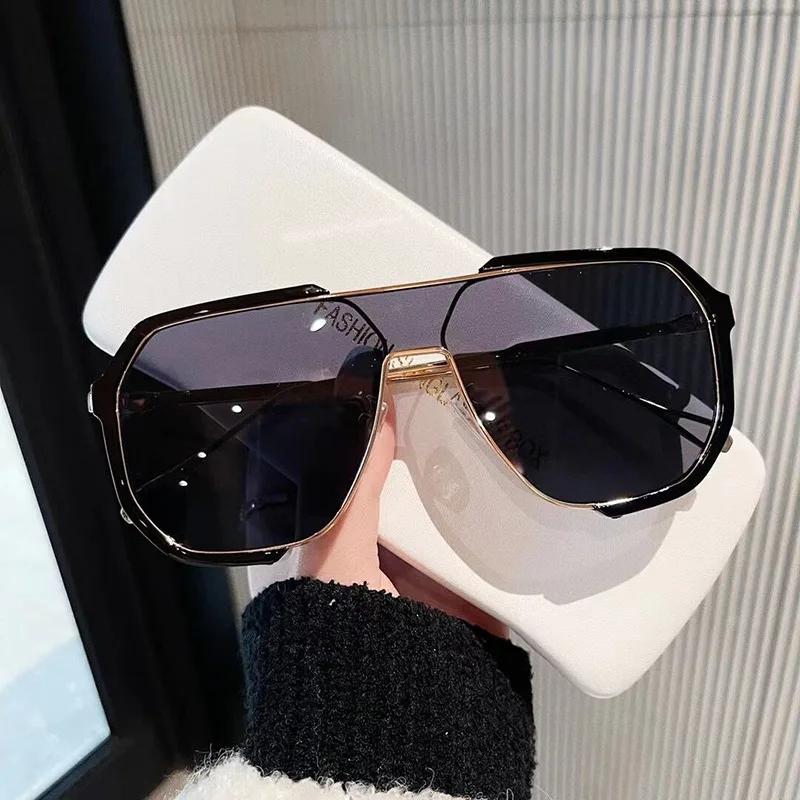 Oversized Sunglasses Woman  New Unique One Piece Fashion Sunglasses for Man UV400 Punk Glasses Trending Female Eyewear UV400