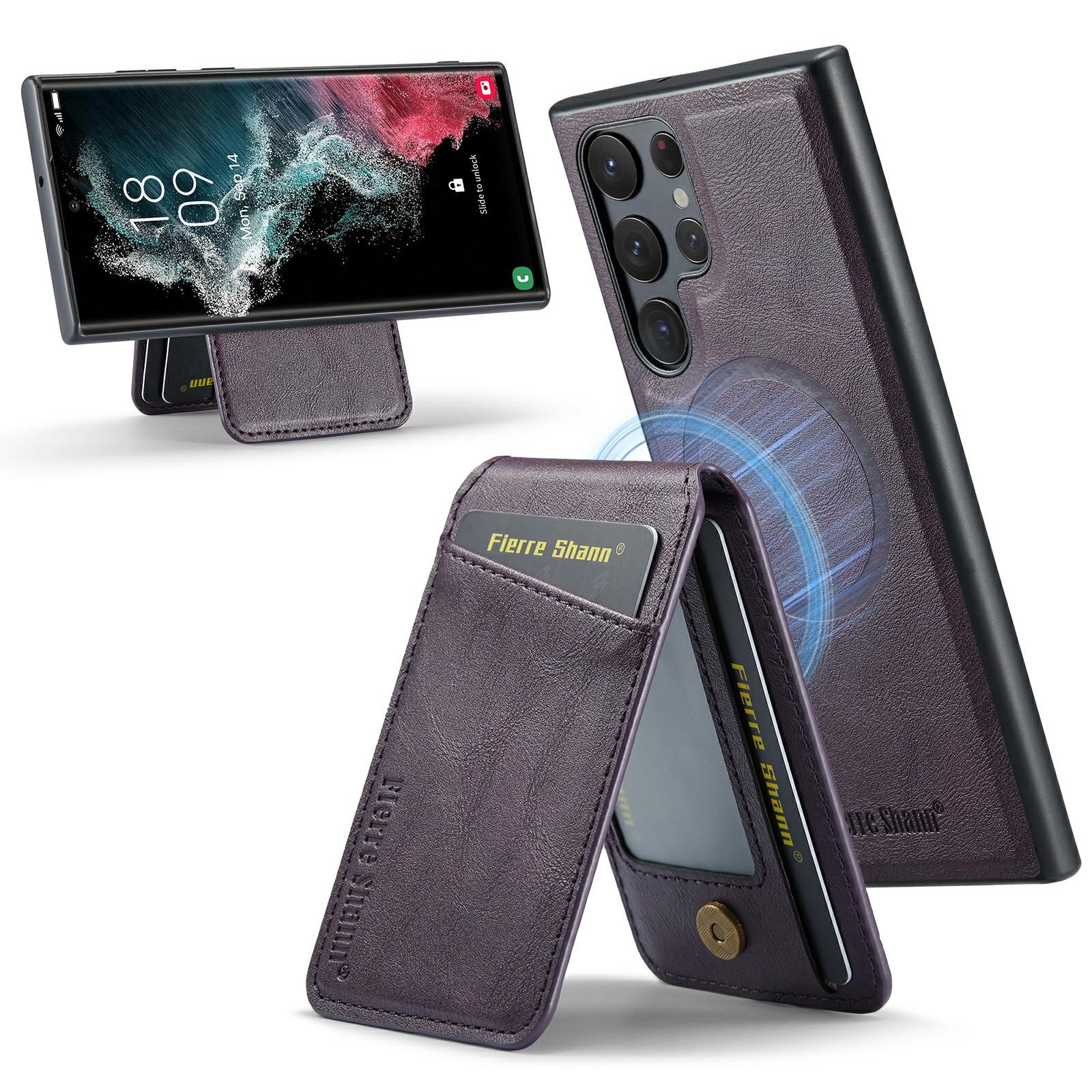 

FIERRE SHANN 025 Style For Samsung Galaxy S25 Ultra Case Leather + TPU Detachable Card Slots Phone Cover C