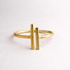 Solid Brass Bar Ring – Minimalist Double Bar Ring, Modern Geometric Band, Dainty Everyday Jewelry