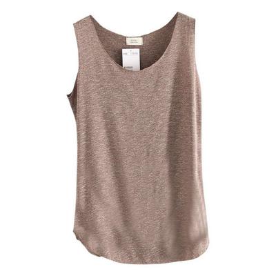 Women's U-Neck Beach Vest Summer Loose Bamboo Cotton Tops T-Shirt Tank Tops