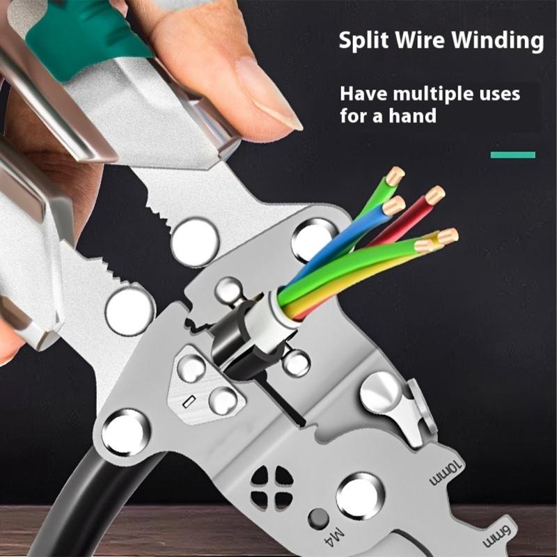 Easy To Use Folding Electrician Stripping Plier Cable Cutting Accurate Ethernet Cord Stripping for Household Maintenance