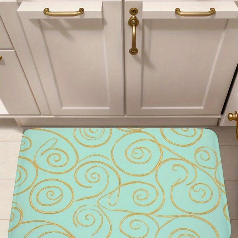 

1PC Spiral Pattern Happen Kitchen Rug Non-Slip Door Mat Pop design Bathroom Rug Bath Mat Carpet for Home Sink Laundry Decoreeree 40cm x 60cm