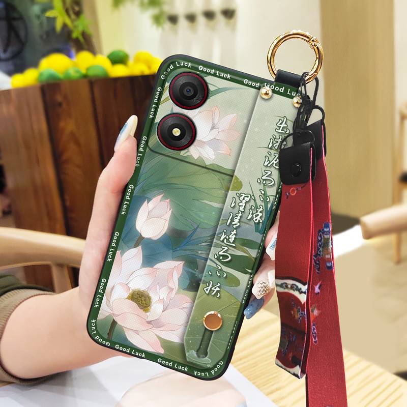 Wristband Wrist Strap Phone Case For ZTE Blade A34 Durable Fashion Phone Holder Protective Anti-dust Shockproof Lanyard