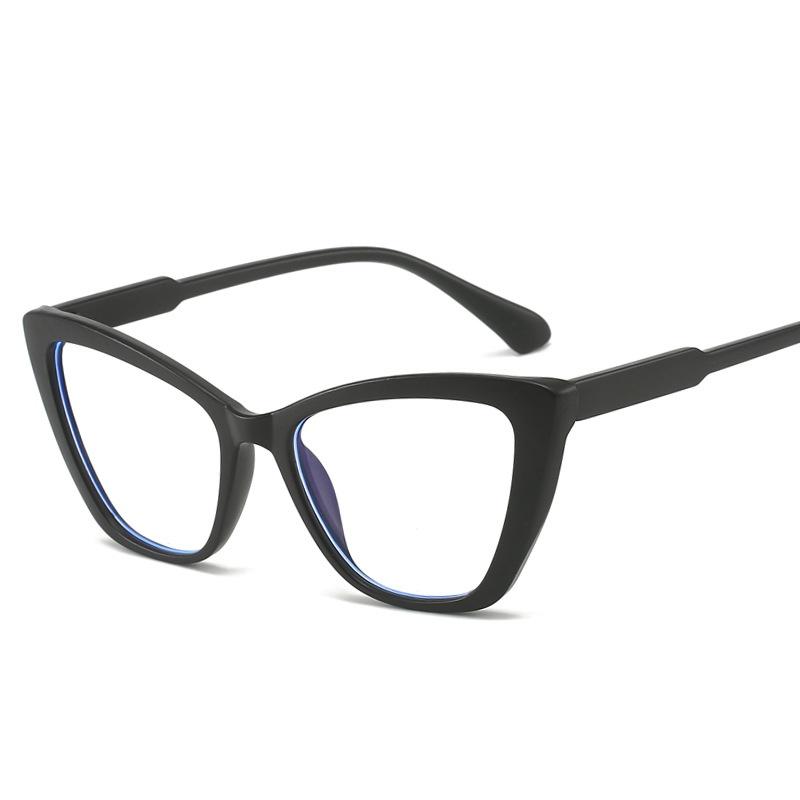 Women Flat Lens Cat Eye Contrasting Retro Flat Lens with Anti Blue Light Design Glasses That Can Be Matched with Prescription