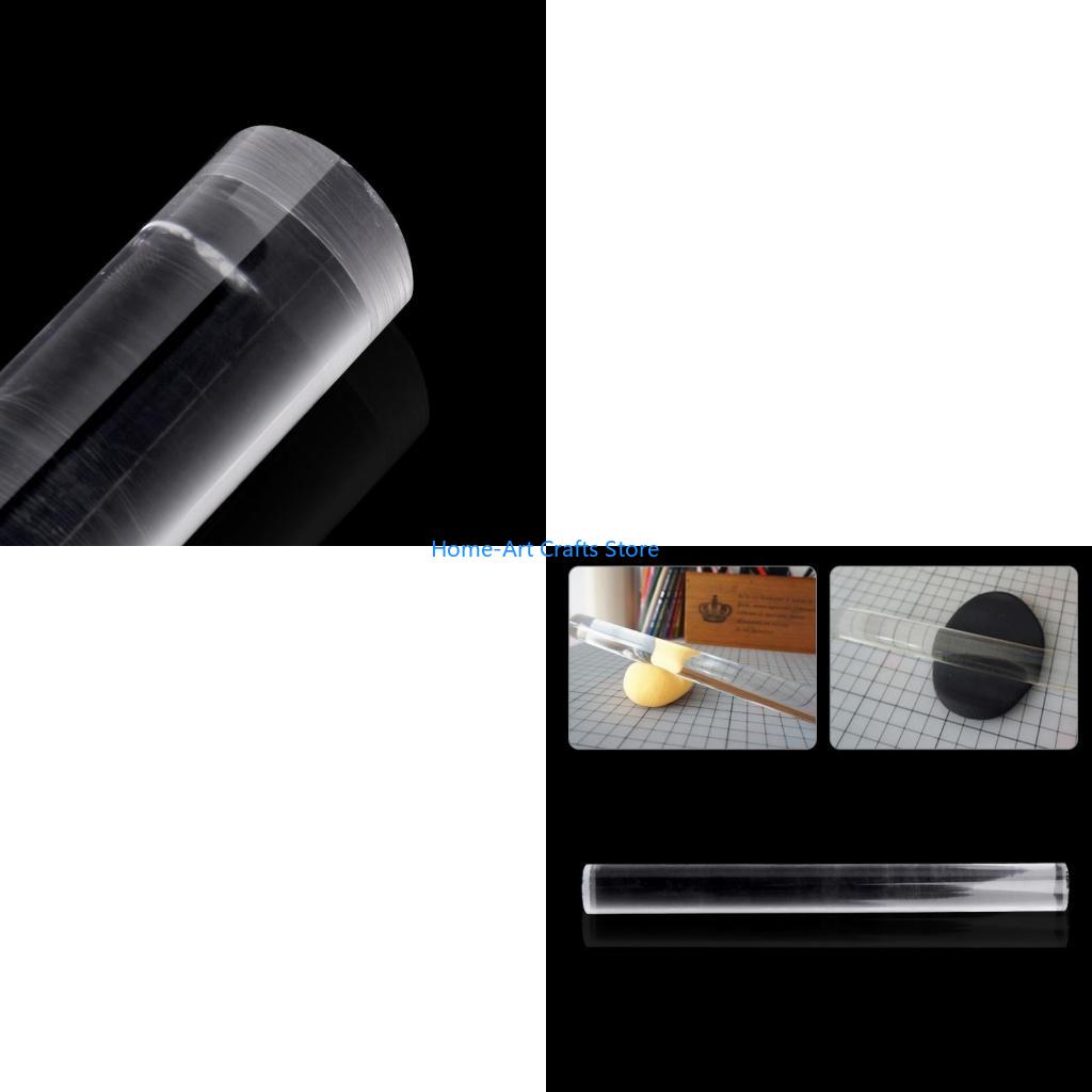 Y3NA Transparent Acrylic Roll Clay Rolling Pin Fondant Baking Pastry Roller
