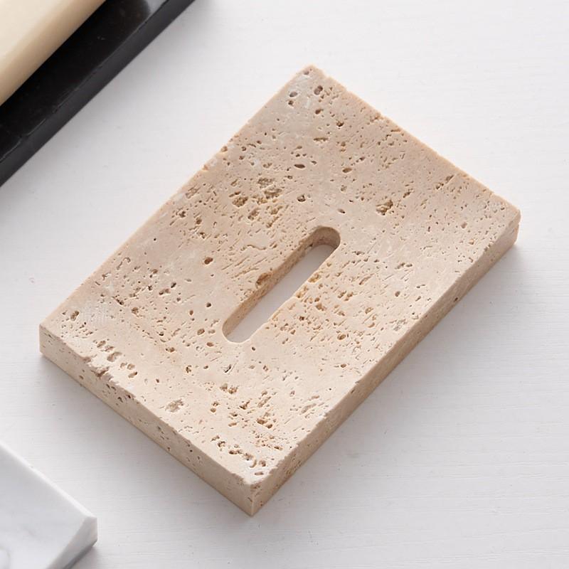 Marble Soap Dish Drainage Tray Bathroom Kitchen Minimalist Stone Holder Handmade Rest