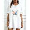 Oversized T Shirt Dress Black Colorful Butterfly Print Casual Wear For Women Summer Outfit Streetwear Fashion Trendy Look