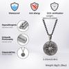 Vnox Sunburst Pendant Necklace for Men, Gold Plated Gray Stainless Steel Link Chain, Trendy Jewelry Gift for Husband Son Dad