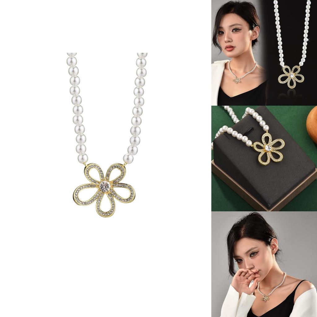 Stylish And Sophisticated Floral Pearl Necklace For Women Ideal For Everyday Wear In 2024