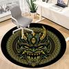 1pc Demon Mask Office Round Area Rug, Indoor Mat Suitable For Office, Under Office Chairs Bedroom Living Room Home Decor, Room Deco