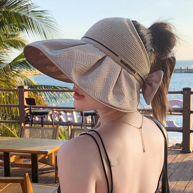 

Летняя женская шляпа-ведро с защитой от ультрафиолета, широкополая, пустая, солнцезащитная шляпа для женщин и девушек, для отдыха на пляже, для тура, с возможностью перемещения One Size